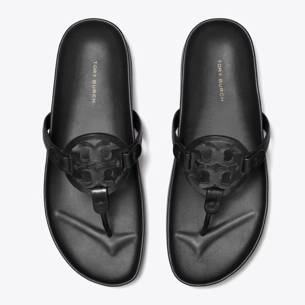 NWOT Tory Burch Miller Cloud Black Sandals 8.5